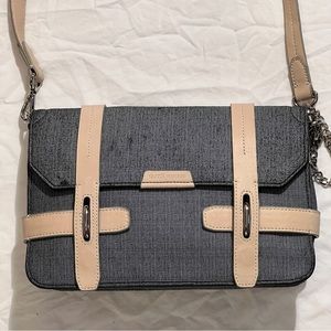 Olivia Harris Blue Ivory Messenger Bag